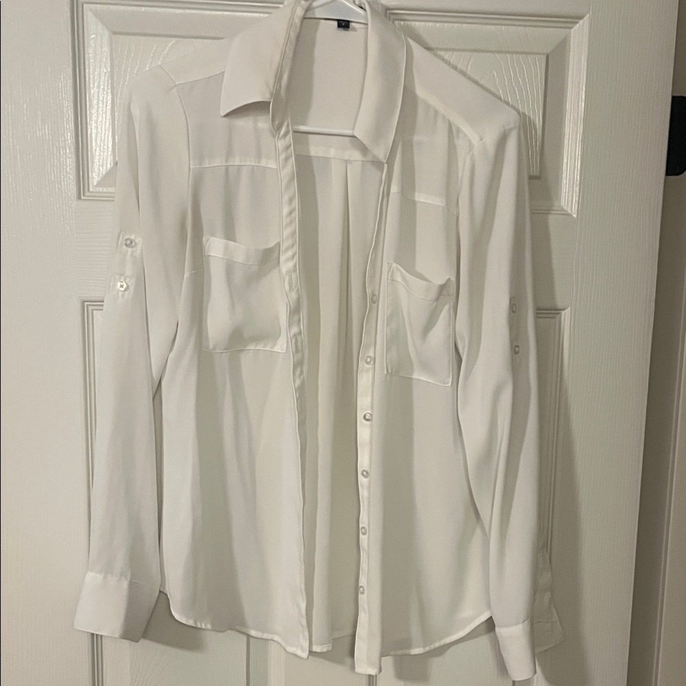 EXPRESS White Button-Down Shirt